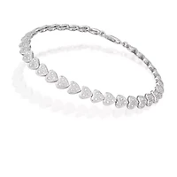 0.50CTTW Heart Bracelet in  Rhodium Plated in Sterling Silver