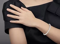 0.50CTTW Heart Bracelet in  Rhodium Plated in Sterling Silver