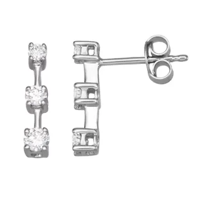 Lab Created 0.50CTTW DIAMOND EARRINGS IN SS