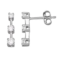 Lab Created 0.50CTTW DIAMOND EARRINGS IN SS