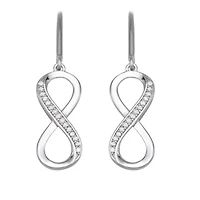 0.38CTTW Diamond Infinity Earring Rhodium Plated in Sterling Silver