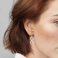 0.38CTTW Diamond Infinity Earring Rhodium Plated in Sterling Silver