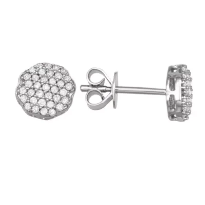 0.25CTTW Diamond Cluster Stud in 10k White Gold