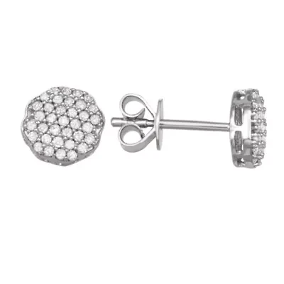 0.25CTTW Diamond Cluster Stud in 10k White Gold