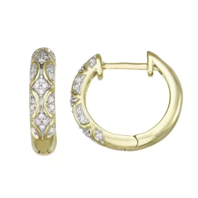 1/6 CTTW Diamond Hoop Earrings in 10KY