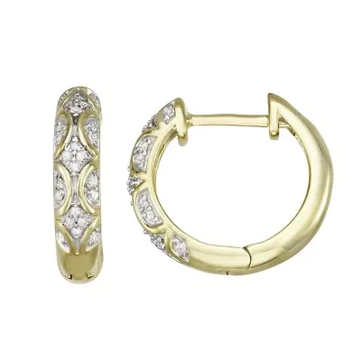 1/6 CTTW Diamond Hoop Earrings in 10KY