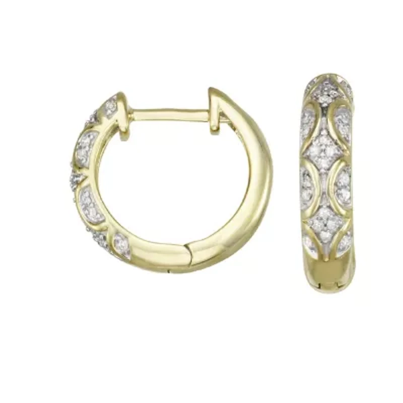 1/6 CTTW Diamond Hoop Earrings in 10KY