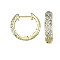 1/6 CTTW Diamond Hoop Earrings in 10KY