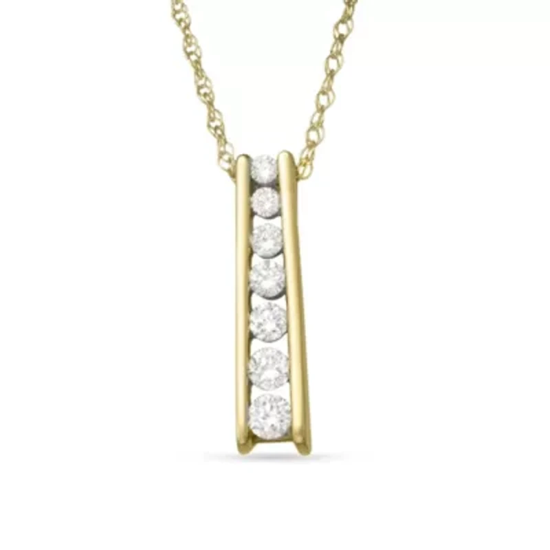 Lab Created 0.20CTTW DIAMOND JOURNEY PENDANT IN 10KY