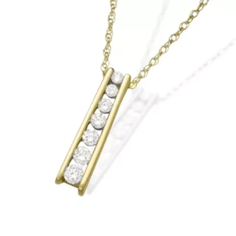 Lab Created 0.20CTTW DIAMOND JOURNEY PENDANT IN 10KY