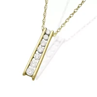 Lab Created 0.20CTTW DIAMOND JOURNEY PENDANT IN 10KY