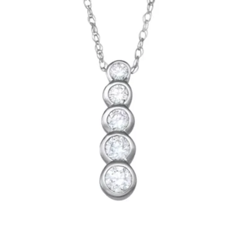 Lab Created 0.25CTTW DIAMOND JOURNEY PENDANT IN 10KW