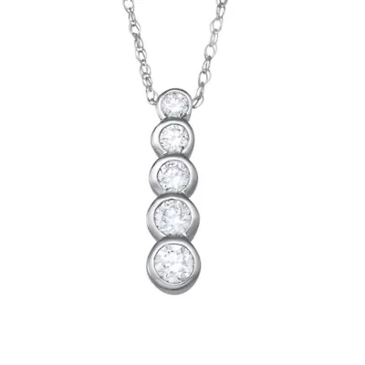 Lab Created 0.25CTTW DIAMOND JOURNEY PENDANT IN 10KW