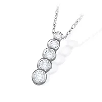 Lab Created 0.25CTTW DIAMOND JOURNEY PENDANT IN 10KW
