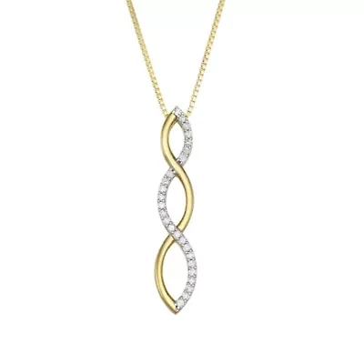 0.25CTTW Diamond Infinity Pendant Yellow Gold Plater Over Sterling Silver
