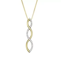 0.25CTTW Diamond Infinity Pendant Yellow Gold Plater Over Sterling Silver