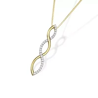 0.25CTTW Diamond Infinity Pendant Yellow Gold Plater Over Sterling Silver