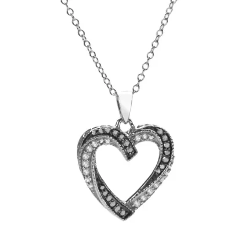 1/5 CTTW Heart Pendant in Sterling Silver
