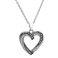 1/5 CTTW Heart Pendant in Sterling Silver