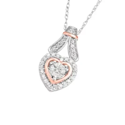 1/5 CTTW Diamond Heart Necklace in Sterling Silver