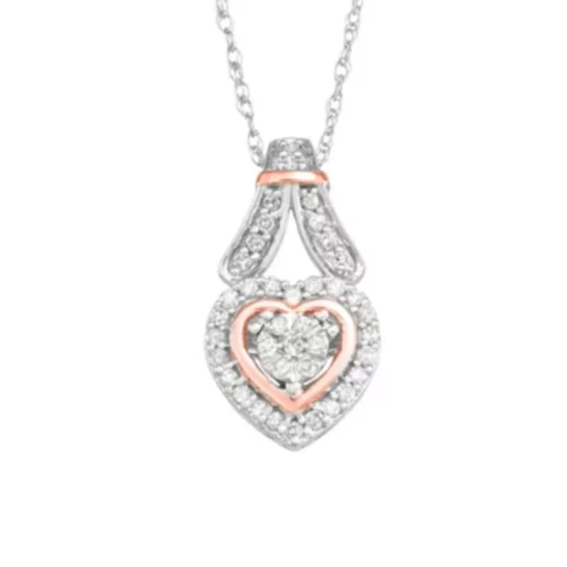 1/5 CTTW Diamond Heart Necklace in Sterling Silver