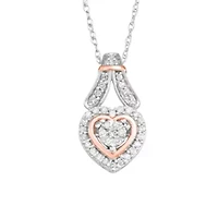 1/5 CTTW Diamond Heart Necklace in Sterling Silver
