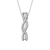 0.28CTTW Diamond Infinity Pendant in Rhodium Plated Sterling Silver