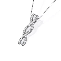 0.28CTTW Diamond Infinity Pendant in Rhodium Plated Sterling Silver