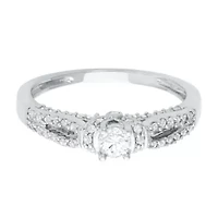 1/2 CTTW Diamond And White Engagement Ring 14KW