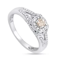 CTTW Diamond And Morganite Engagement Ring 14KW
