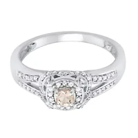 CTTW Diamond And Morganite Engagement Ring 14KW