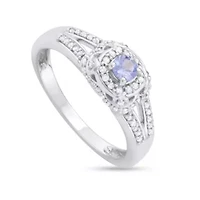 CTTW Diamond And Tanzanite Engagement Ring 14KW
