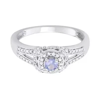 CTTW Diamond And Tanzanite Engagement Ring 14KW
