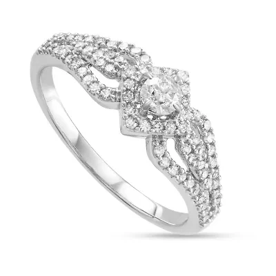1/2 CTTW Solitaire Diamond Engagement Ring 14KW