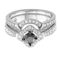 1.00 CTTW and White Diamond Bridal Ring Set 14K Gold