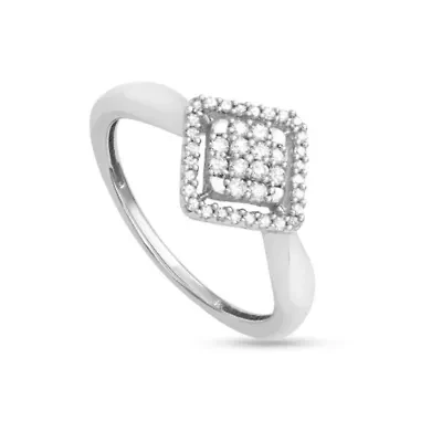 1/4 CTTW Square Shape Diamond Cluster Ring 10KW