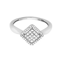 1/4 CTTW Square Shape Diamond Cluster Ring 10KW