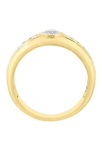 Lab Created Lab Diamond Ring in Goldplated Silver