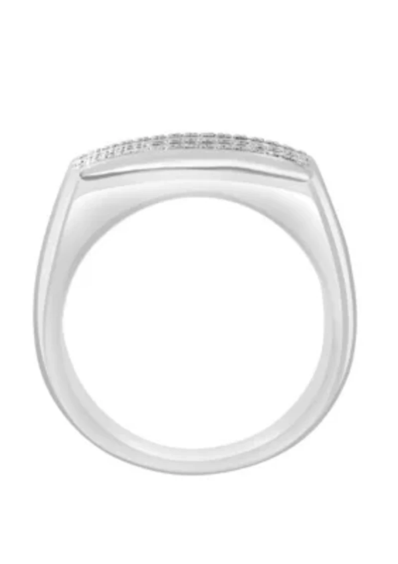 Diamond Pave Ring in Sterling Silver
