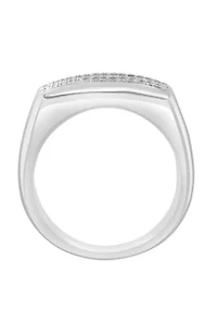 Diamond Pave Ring in Sterling Silver