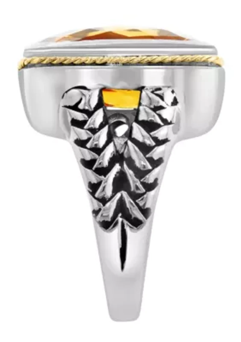 Citrine Ring in 18K Gold Plated Sterling Silver