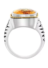 Citrine Ring in 18K Gold Plated Sterling Silver