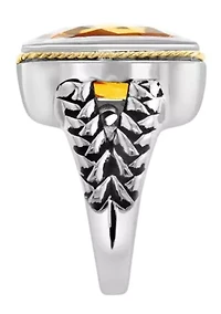 Citrine Ring in 18K Gold Plated Sterling Silver