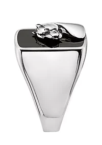 Onyx Ring in Sterling Silver