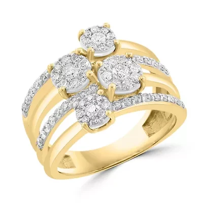 Diamond Ring in 14K White and Yellow Gold