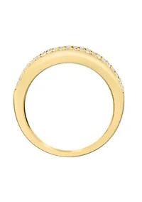 Diamond And Natural Emerald Ring In 14K Yellow Gold
