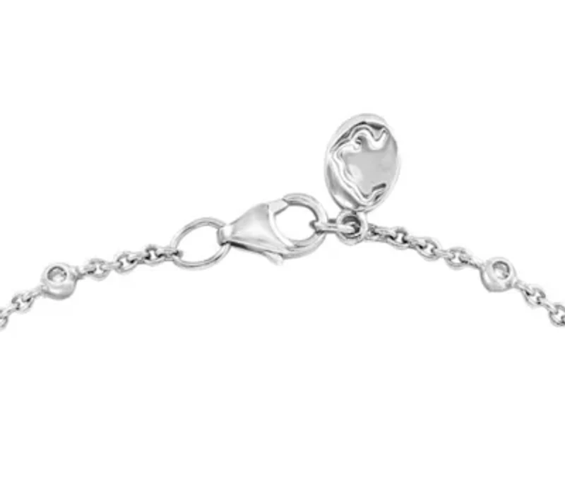 Diamond and Pink Sapphire Bracelet in Sterling Silver