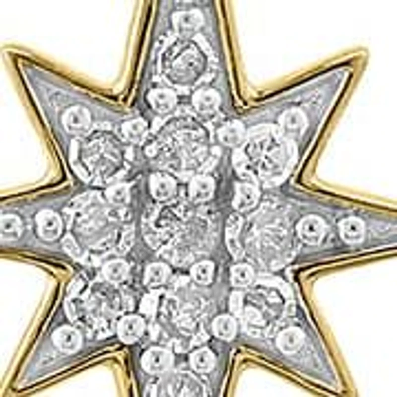 Diamond Earrings in Gold Plated Sterling Silver