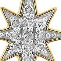 Diamond Earrings in Gold Plated Sterling Silver