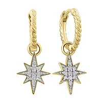 Diamond Earrings in Gold Plated Sterling Silver